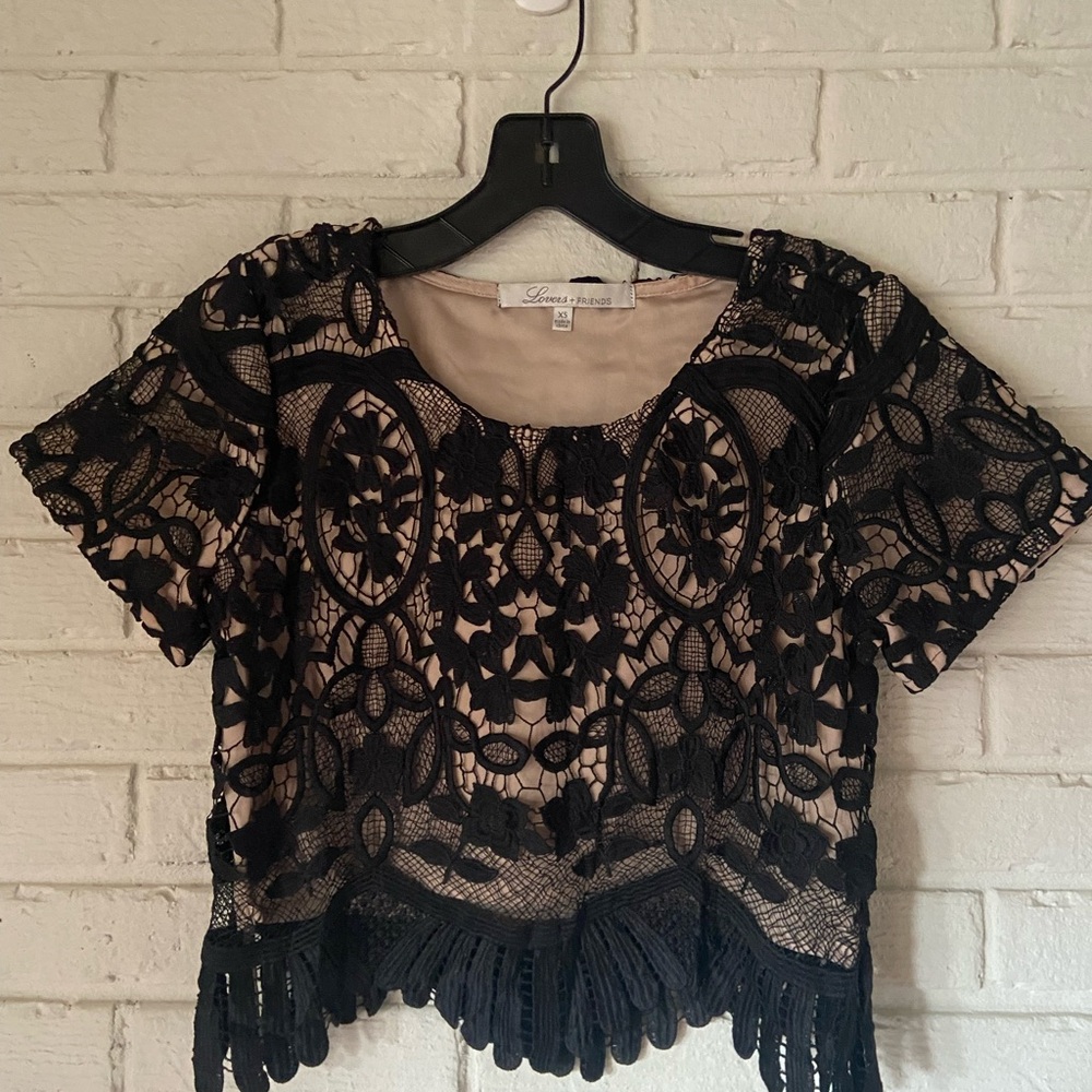 Lovers + Friends Black Lace Set